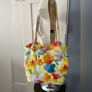 Vibrant Floral Women's Tote Bag made in ITALY